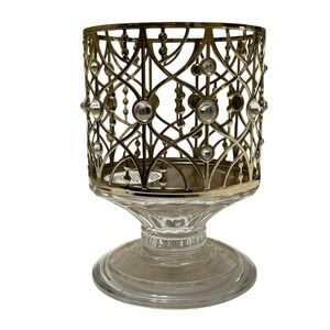 Bath & Body Works GEMS & GOLD 3-Wick PEDESTAL‎ Candle Holder